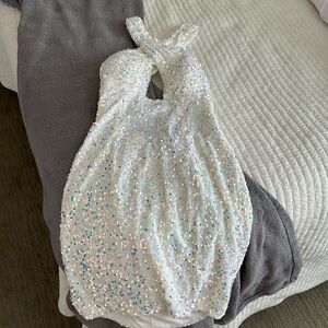 White sequin dress